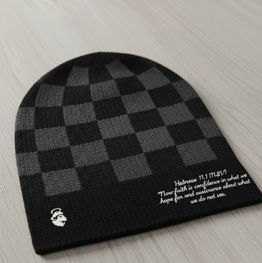 BLACK HEBREW BEANIE