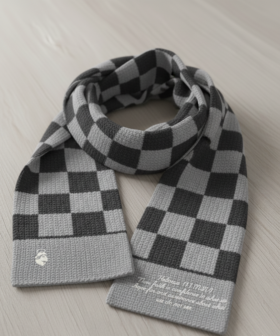 GRAY HEBREW SCARF